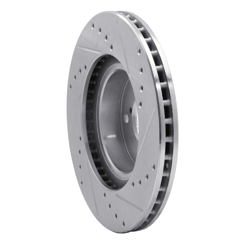 Saab 9-2X Brake Rotor (1) - Front Left - R1 Concepts - Drilled & Slotted - Silver - `90-`16